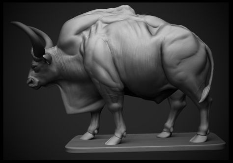 Art Blog: Indian Bison (Gaur) Animals Reference, 3d Printing Art, Animal Study, My Animal, Creature Design, Art Show, Art Blog, Realism, Animal Drawings