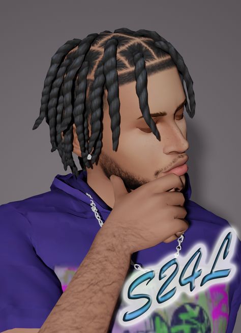 Locs Bantu Knots, Sims 4 Cc Black Male Hair, Sims 4 Black Hair Cc, Sims 4 Afro Hair Male, Hair Swatches, Sims 4 Afro Hair, Black Simmer, Male Sims, Sims 4 Men Clothing