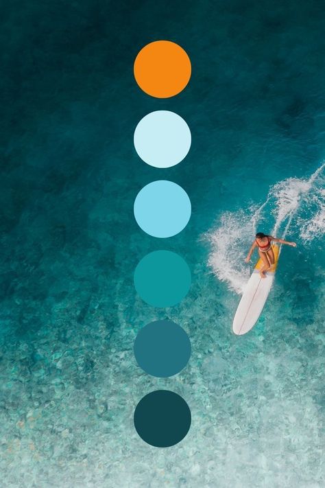 Energetic Packaging Design, Beach Theme Branding, Ocean Colours Palette, Adventure Website Design Inspiration, Energetic Website Design, Ocean Inspired Color Palette, Energetic Colour Palette, Sea Palette Color, Ocean Branding Design