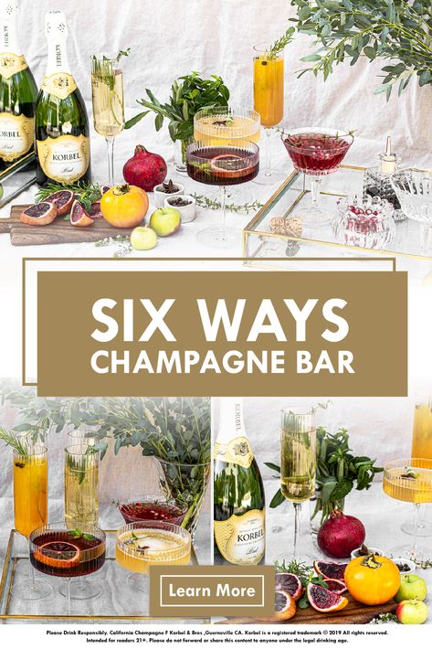 Serving Champagne Ideas, Nye Champagne Bar, Champagne Ideas Party, Champagne Bar At Home, Champagne Party Food Ideas, Champagne Station Party Ideas, Champagne Set Up Parties, Champagne Bday Party Ideas, Christmas Bar Set Up Cocktail Parties