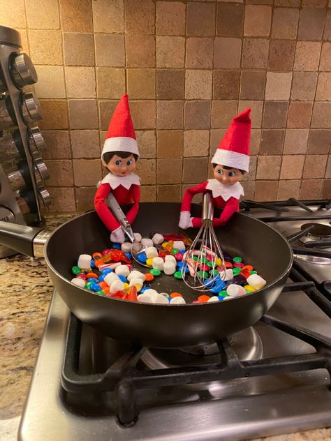 Elf Ideas Easy Funny, Elf On Shelf Funny, Birthday Elf, Kindness Elves, Elf Ideas Easy, Cooking Breakfast, Making Breakfast, Awesome Elf On The Shelf Ideas, Elf Activities