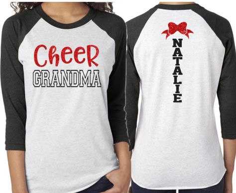 Grandma Shirt Ideas, Cheer Spirit Wear, Cheer Grandma, Drumline Shirts, Band Mom Shirts, Cheer Spirit, Cheer Tshirts, Cheer Shirt, Mom Tank Tops