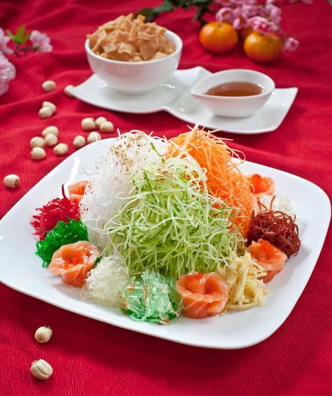 Chinese Branding, Dishes Design, Yee Sang, Chinese New Year Pictures, Chinese New Year Dishes, Chinese New Year Crafts For Kids, Chinese New Year Food, Chinese New Year Poster, Crab Stick