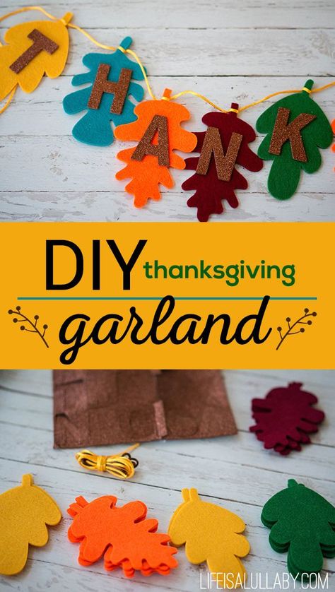 DIY Thanksgiving garland banner made from felt. Great decoration to try with the kids. Diy Thanksgiving Garland, Thanksgiving Craft Ideas, Thanksgiving Garland, Thanksgiving Crafts Diy, Easy Thanksgiving Crafts, Thanksgiving Projects, Thanksgiving Craft, Thanksgiving Banner, Thanksgiving Decorations Diy