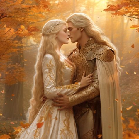 Fantasy Universe, Elf Druid, Elves Fantasy, Tolkien Art, Fantasy Love, Fantasy Couples, Couple Painting, Targaryen Aesthetic, Parallel Universe