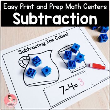 Adding And Subtracting Activities, Math Cube Activities Kindergarten, Adding Activities Kindergarten, 1st Grade Hands On Activities, Addition Math Centers Kindergarten, Hands On Subtraction Activities, Subtraction Activities For Kindergarten, Math Activities First Grade, Kindergarten Subtraction Activities