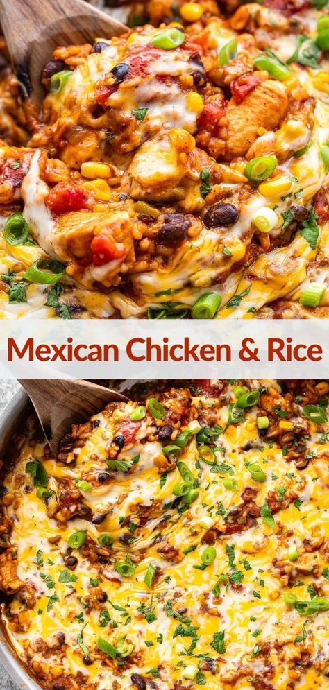 Mexican Chicken And Rice Casserole, Mexican Chicken And Rice, Chicken And Rice Casserole, Mexican Chicken Recipes, Hearty Comfort Food, Healthy Mexican, Mexican Dinner, Comfort Food Recipes Dinners, Savory Chicken