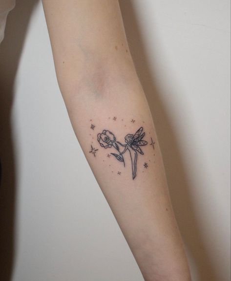 Fairy Flower Tattoo, Tooth Fairy Tattoo, Sparkly Tattoo, Dainty Fairy Tattoo, Fairy Line Art, Fairycore Tattoo, Small Fairy Tattoos, Whimsical Tattoo, Medium Tattoos