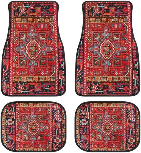 Amazon.com: PSFSVER Car Floor Carpet Set of 4 Piece Persian Rug Design Auto Interior Floor Mats Durable Front & Rear Carpets for Car Truck SUV & Van,Car Accessories Decoration, One size : Automotive Persian Rug Designs, Van Car, Floor Carpet, Interior Floor, Rug Design, Car Interior, Persian Rug, Floor Mats, Car Accessories