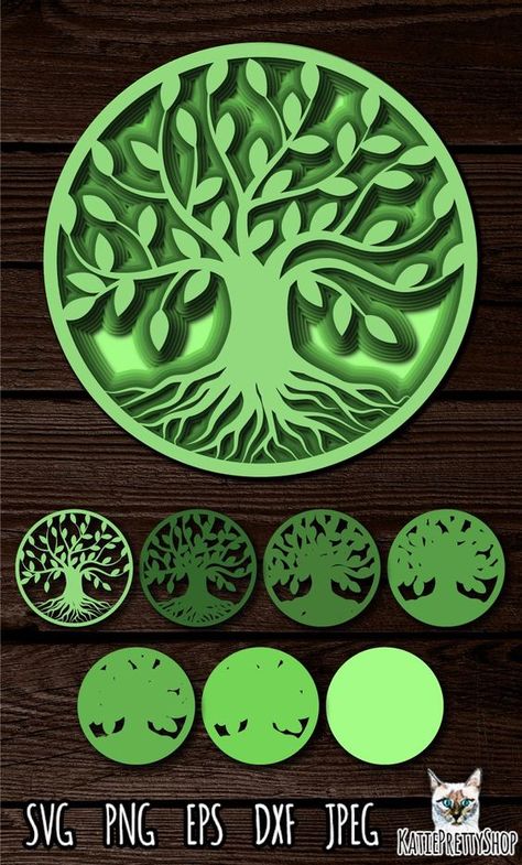 3D SVG Cut Files 2022 Earrings, Tree Of Life Svg, Tree Shadow, Shadow Box Svg, Cricut Air, Maker Project, Lazer Cut, 3d Craft, Cricut Projects Beginner