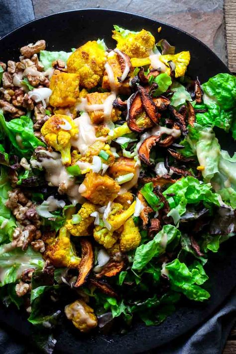 Power Salads, Tempeh Salad, Turmeric Cauliflower, Power Salad, Healty Dinner, Salad Vegan, Vegan Cauliflower, Vegan Salad Recipes, Diet Drinks