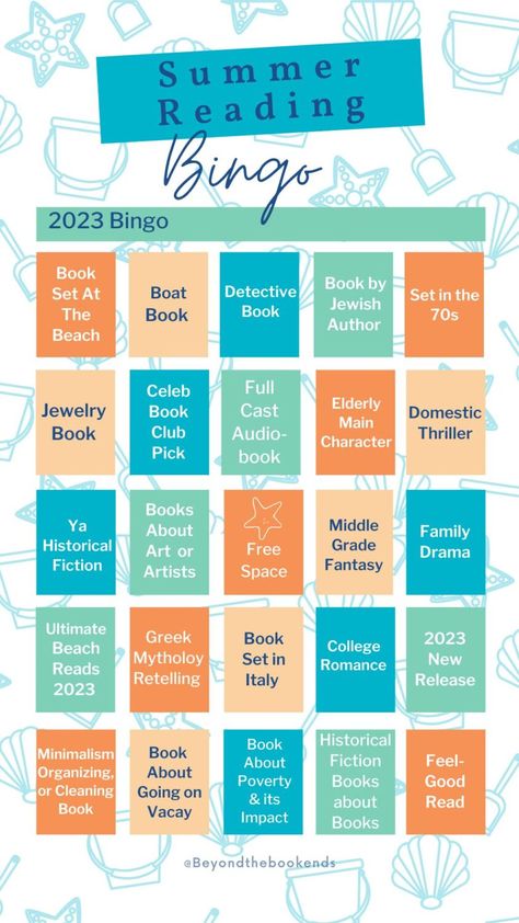 Adult Summer Reading Challenge 2023 - Summer Bingo Year 3! 4 Summer Books 2023, Reading Challenge 2023, Summer Book Challenge, Summer Reading Bingo, Fun Prompts, Bingo Books, Reading Bingo, Reading Suggestions, Summer Bingo