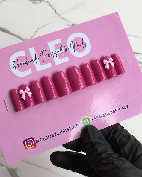 Chic🎀 . Shape: Square Length: Medium 🏷: 6,000 naira . Comes with free prep kits for easy installation of the nails 💅 . Comment “chic” to order 💕 pink nails, press on nails, press on nails in lagos, press on nails in Enugu, purple nails, coquette nails Nails Coquette, Coquette Nails, Nails Press, Purple Nails, Pink Nails, Press On Nails, Square, Nails, Purple