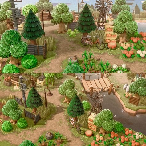 Acnh Forestcore Farm, Acnh Swampcore Island, Animal Crossing Allotment Ideas, Countrycore Acnh, Acnh Island Enterence Ideas, Acnh Farmcore Entrance, Animal Crossing Swampcore, Animal Crossing Tailor Shop Ideas, Animal Crossing Farmcore