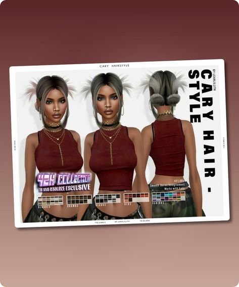 Sims 4 Hairstyle CC: Y2K Cary Haistyles Y2k Curly Hair, Leah Lillith, Mode Off, 4 Hairstyles, Sims 4 Cc Download, Model Nails, Best Sims, Hair Food, Halloween Hair