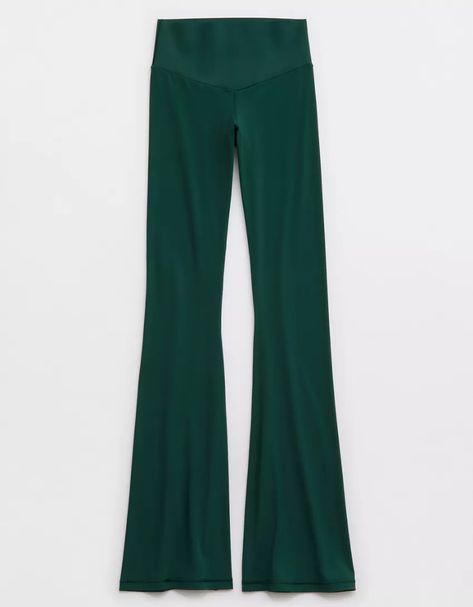 Green Inspo, Yoga Pants Flare, Aerie Real, Flare Legging, Offline By Aerie, Comfortable Leggings, Leggings With Pockets, School Fits, Flare Leggings