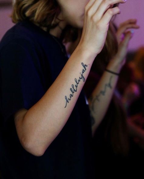 Hallelujah Even Here Tattoo, Raise A Hallelujah Tattoo, Jehova Rapha Tattoo, Hallelujah Tattoo Fonts, Hard Fought Hallelujah Tattoo, Praise Tattoo, Tattoos Earthy, Hallelujah Tattoo, Godly Tattoos