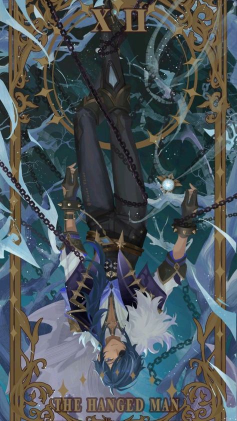 Hanged Man, The Hanged Man, Tarot Cards Art, Tarot Art, Tarot Decks, Tarot Cards, Card Art, Anime Character, Genshin Impact