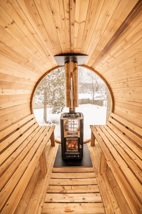 Winter is on it's way; have you tried going from sauna to snow? ☃️🥶⁠  It's a common practice in Nordic sauna culture to do some sort of cold contrast after a sauna session, including rolling in the snow! Our barrel saunas are in stock and ready to ship in time for the first snowfall. ⁠ Order on our website now to make sure you get it in time!⁠ Saunas Outdoor, Wood Sauna, Empire Building, Wood Burning Heaters, Sauna Heaters, Sauna Benefits, Barrel Sauna, Outdoor Sanctuary, We Shed