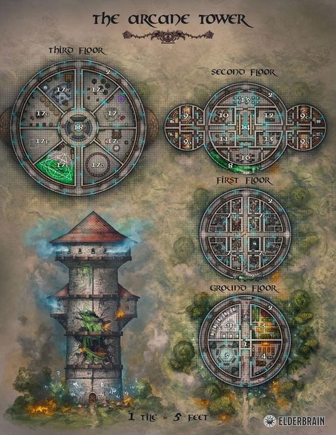 Wizard Tower Battle Map Dnd, Wizard Tower Battle Map, Dnd Maps Dungeon, Dnd Wizard Tower, Dnd Castle Map, Dnd City Map, Wizards Tower, Fantasy Tower, Wizard Tower