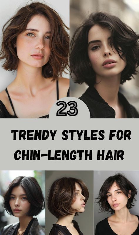 Discover trendy and fresh ways to style your chin-length hairFrom sleek to texturedfind 23 versatile looks perfect for any occasion. Chin Hairs On Women, Straight Chin Length Bob Haircut, Chin Length Hair No Bangs, Thick Chin Length Hair, Chin To Shoulder Length Hair, Chin Length Haircuts For Women, Neck Length Hair, Chin Length Cuts, Chin Length Haircuts