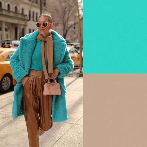 Camel Color Outfits, Boston 2023, Cos Outfit, Sky Blue Outfit, Teal Outfits, Colour Combinations Fashion, Color Combos Outfit, Elegant Outfit Classy, Outfit Autumn