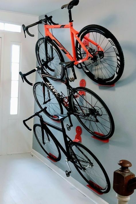 Bike Storage Inside, Indoor Bike Rack, Outdoor Bike Storage, Garage Paint, Bike Rack Garage, Wall Mount Bike Rack, Bike Storage Garage, Bike Shelf, Bike Hooks