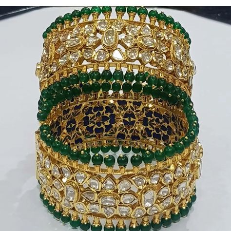 Kundan Kada Design, Polki Kada, Kada Design, Kundan Kada, Meenakari Jewellery, Jadau Jewellery, Bridal Accessories Jewelry, Wedding Jewellery Collection, Bangles Indian