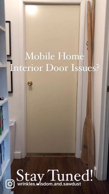 Janet Blogger DIY Enthusiast on Instagram: "Mobile home issues? We bought a 1996 mobile home at the lake and it was a budget friendly model to begin with. Needless to say there were several low-end aesthetics that we had to deal with. The bedroom doors had gaps not only on the bottoms, but also the sides because the frames had no additional needed trim to give you that extra privacy. I took off the original doors… added to the bottoms… and then trimmed them out to have a farmhouse look wit Mobile Home Front Door, Small Mobile Homes, Mobile Home Doors, Home Front Door, Instagram Mobile, Front Door Makeover, Mobile Home Living, Remodeling Mobile Homes, Home Fix