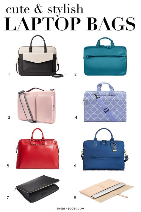 for your first job, you need a stylish cute laptop bag. here are different laptop bags, from handbags to messenger bags to leather cases for your computer. read more to browse our favorite computer bags and let us know your favorites! #workwear, #womensfashion, what to wear to work, office capsule collection, work wear must haves Womens Computer Bag, Best Computer Bags For Women, Cute Laptop Bags For Women, Computer Bags For Women Laptops, Cute Laptop Bag, Office Bags For Women To Work, Stylish Laptop Bag Woman, Laptop Bag For Women Business, Computer Bags For Women