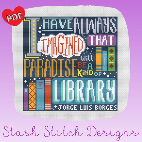 Library Cross Stitch, Blackwork Patterns, Library Room, Cross Stitch Books, Star Chart, Hand Dyed Fabric, Go To Bed, Crochet Cross, Library Design