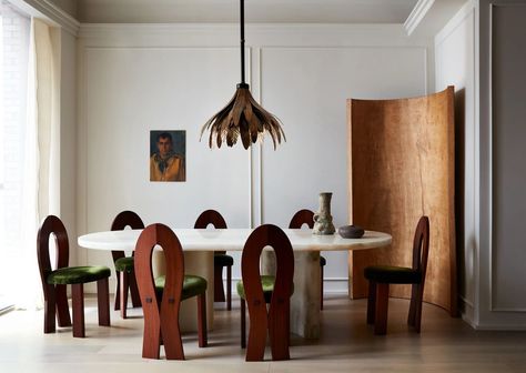 A Stirring Design Showpiece That's Both “New and Unusual” | Architectural Digest Giancarlo Valle, Sight Unseen, Wooden Dining Chairs, Gio Ponti, Design Del Prodotto, Nyc Apartment, Cozy Room, Week 1, Architectural Digest