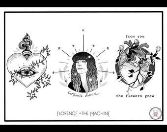 Florence Welch Tattoo, Florence And The Machine Tattoo, Florence And The Machine, Machine Tattoo, Florence Welch, Florence The Machines, Tattoo Machine, Growing Flowers, The Machine