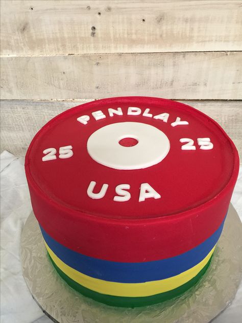 Olympic weightlifting cake www.facebook.com/TDGCakes Weightlifting Cake Ideas, Weightlifting Cake, Olympic Weightlifting, Cake Ideas, Weight Lifting, Party Ideas, Baking, Cake, Quick Saves