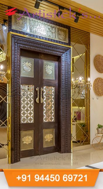 Pooja Room Door, Pooja Door Design, House Main Door Design, Modern Tv Cabinet, Front Door Design Wood, Mandir Design, Temple Design For Home, Wooden Main Door Design, Pooja Mandir