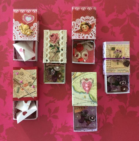 valentine matchboxes made by Jane Corbett Match Box Craft, Matchbox Crafts, Match Boxes, Match Box, Paint Matching, Craft Night, Match Making, Study Hard, Made In Heaven