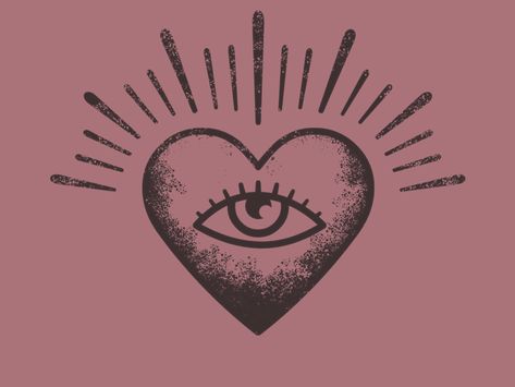 Meaningful Symbol Tattoos, Sacred Heart Art, Eye Graphic, Evil Eye Tattoo, Minimalist Tattoo Ideas, Herz Tattoo, Heart Eye, Wonderland Tattoo, Chest Tattoos For Women