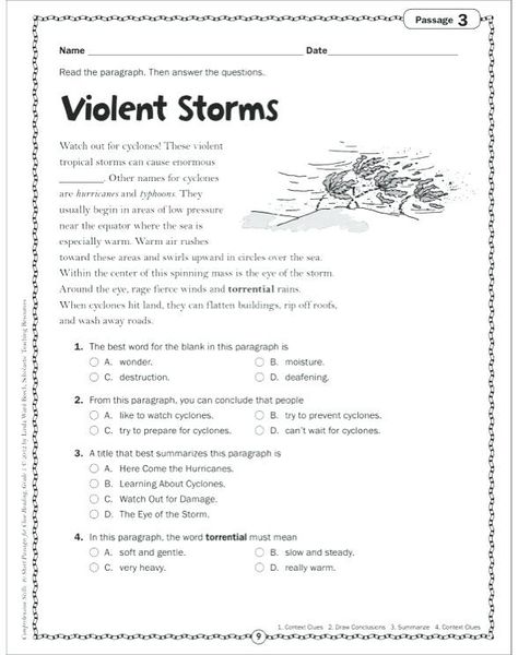 Picture Comprehension Worksheets For Grade 4 3rd Grade Reading Comprehension Worksheets, 4th Grade Reading Worksheets, 7th Grade Reading, 2nd Grade Reading Worksheets, 2nd Grade Reading Comprehension, Reading Comprehension Practice, Worksheets For Grade 3, Close Reading Passages, 6th Grade Reading