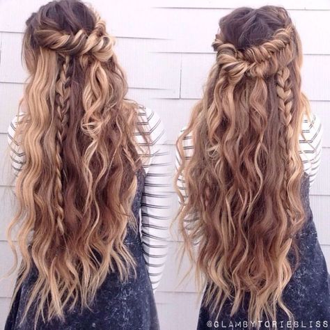 Boho Hairstyles Medium, Hippie Hair, Bohemian Hairstyles, Beachy Waves, Boho Braids, Boho Hairstyles, Box Braids Hairstyles, Wedding Hair And Makeup, Hair Dos