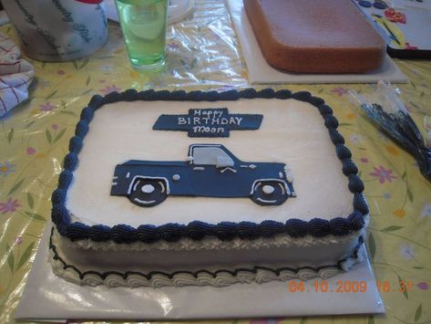 Chevy Truck Cake Wife requested this cake for her hubby whose prized possesion was his Chevy truck. Cake Truck, Dump Truck Birthday Party, Cupcakes Decorating, Car Cakes, Truck Birthday Cakes, Monster Truck Cake, Pastry Display, Cake For Her, Cars Birthday Cake