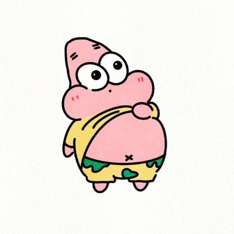 Patrick Drawing, Patrick Spongebob, Wallpaper Spongebob, Spongebob Drawings, Spongebob Square, 강아지 그림, Animal Doodles, Cute Doodles Drawings, Cute Kawaii Drawings