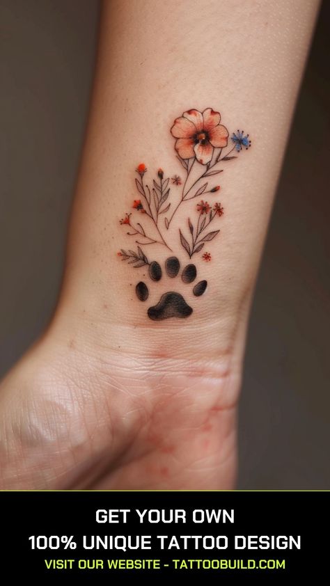 Cat Paw Tattoo Ideas: Purr-fect Designs for Cat Lovers - Tattoo Build Cat Paw Tattoo Ideas, Tattoo Ideas Floral, Cat Paw Tattoo, Paw Tattoo Ideas, Windmill Tattoo, Cat Paw Print Tattoo, Cat Lover Tattoo, Cat Paw Tattoos, Unique Wrist Tattoos