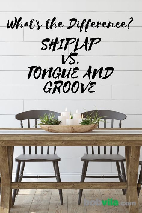 Shiplap and tongue and groove wall paneling are both popular styles in homes, especially if you're into farmhouse decor. Learn the differences between the paneling styles to help you decide which is best for your interior design. | What's the Difference? Shiplap vs. Tongue and Groove Shiplap Room, Paneling Sheets, Tongue And Groove Wall, Stained Shiplap, Tounge And Groove, Flooring On Walls, Cedar Shiplap, Shiplap Paneling, Tongue And Groove Walls