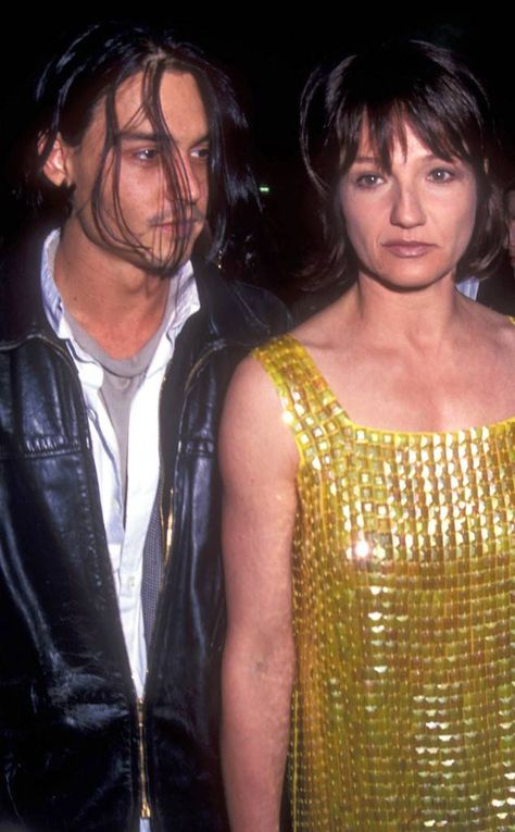 Johnny Depp & Ellen Barkin from They Dated? Surprising Star Couples  In 1994, long before he won the coveted Sexiest Man Alive title from People (twice!), Depp dated Barkin, who was nine years his senior. Ellen Barkin, Johnny Depp And Amber, Juliette Lewis, Jennifer Grey, Fall Tv, Heather Graham, Marion Cotillard, Michelle Rodriguez, Matthew Perry