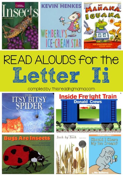 Read Alouds for the Letter I - This Reading Mama Letter K Preschool, Book List Printable, Letter G Activities, Prek Homeschool, Childrens Books Activities, Alphabet Books, Kid Books, Math Rotations, Kindergarten Books