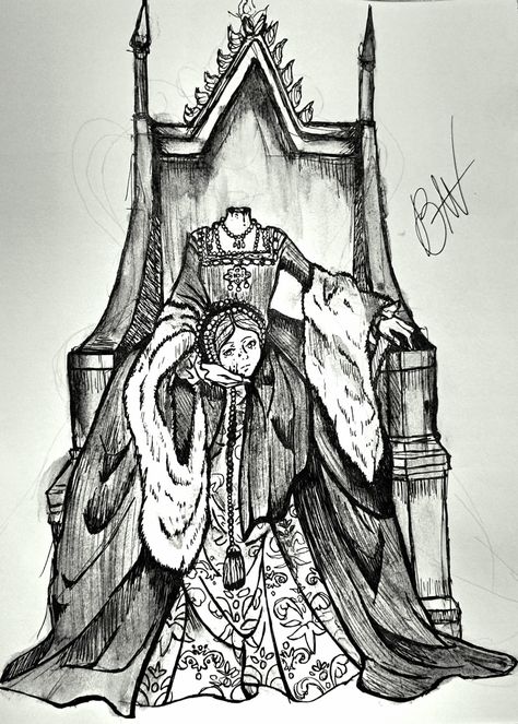 Anne Boleyn Drawing, Anne Boleyn Tattoo, Long Live The Queen, Katherine Howard, Tudor Dynasty, Henry Viii, Elizabeth I, Anne Boleyn, Medieval Dress