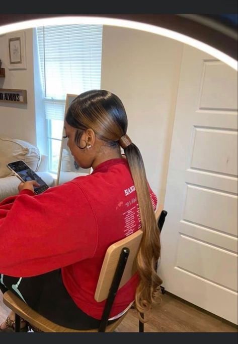 Cute Weave Hairstyles, Diy Hair Wig, Slick Ponytail, Slicked Back Ponytail, Sleek Ponytail Hairstyles, Weave Ponytail, Black Ponytail Hairstyles, Goddess Braids Hairstyles, Hair Idea