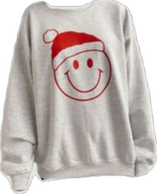 Smiley Face Christmas, Comfy Christmas Outfits, Aman Gupta, Smiley Face Shirt, Cute Christmas Sweater, Christmas Dreaming, Cute Christmas Outfits, Preppy Christmas, Grey Christmas