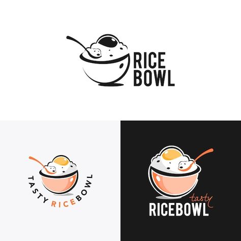 Rice bowl logo design with spoon vector | Premium Vector #Freepik #vector #salad-menu #sushi-logo #bowl-logo #breakfast-menu Bowl Logo Design, Rice Logo Design, Logo Rice, Bowl Logo, Pub Logo, Rice Flakes, Elevator Design, Paper Bowls, Plastic Bowls