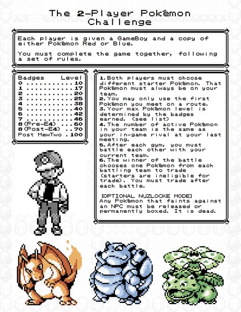 The 2-Player Pokemon Challenge Pokemon Theory, Pokemon Party Games, Pokemon Wedding, Pokemon Challenge, Pokemon Couples, Pokemon Eevee Evolutions, Pokemon Poster, Pokemon Birthday Party, Pokemon Red